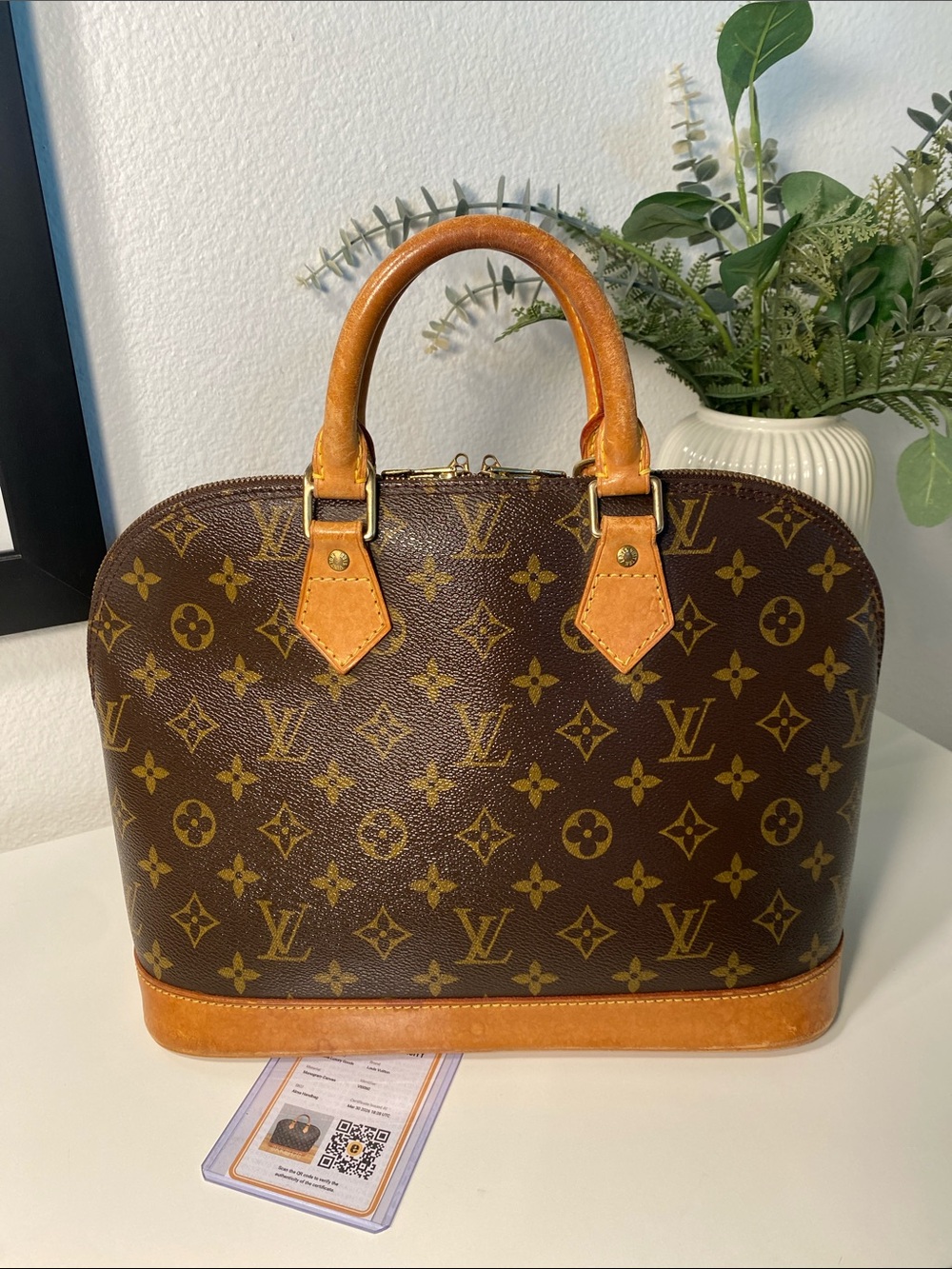 Vintage Louis Vuitton Monogram Alma PM Entrupy COA